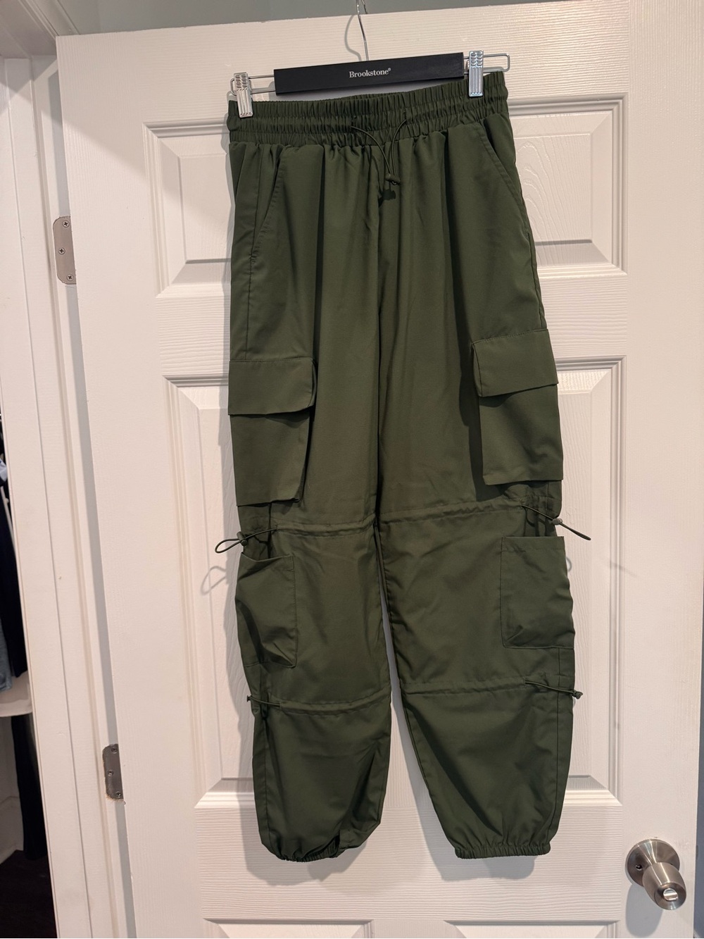 Olive Green Cargo Jogger Pants